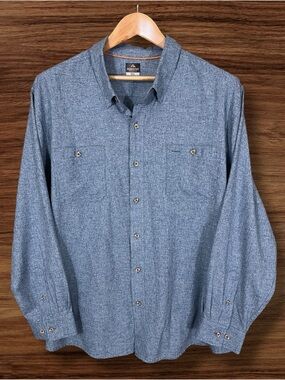 Ridgecut Toughwear  Comfort Stretch Static Blue Long Sleeve Button Down Size 3XL